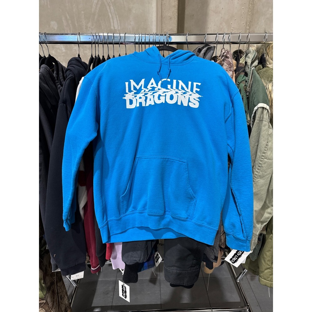 Imagine Dragons Mercury World Tour Hoodie Blue‎ Mens Concert Merch Graphic
